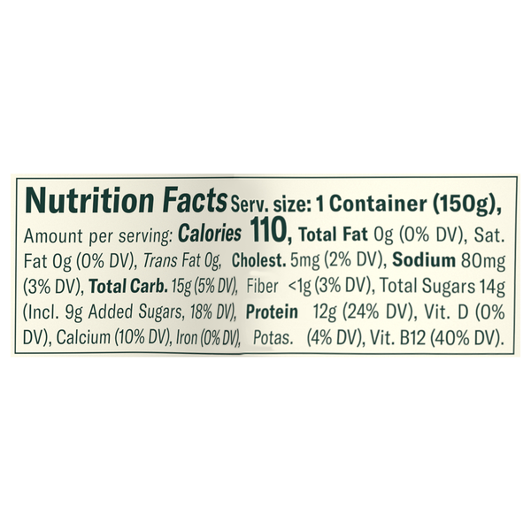 Nutrition facts label for a food product on a white background