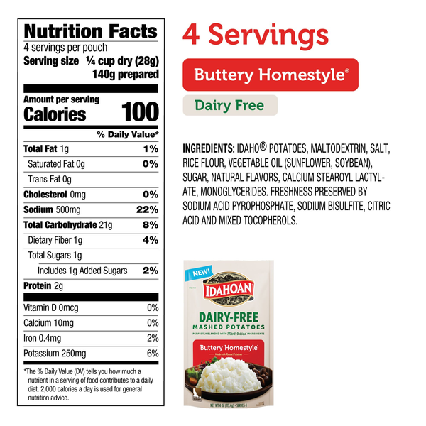 Idahoan® Dairy-Free Buttery Homestyle Mashed Potatoes