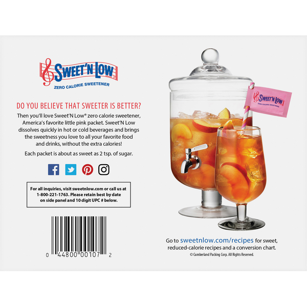Sweet'N Low Sweetener, Zero Calorie