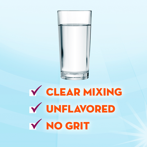 Metamucil Fiber Supplement, Unflavored Clear Mixing Powder