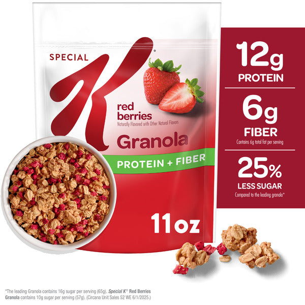 Kellogg’s Special K Granola, Protein Granola, Fiber Snacks, Red Berries,  Bag (1 Bag)