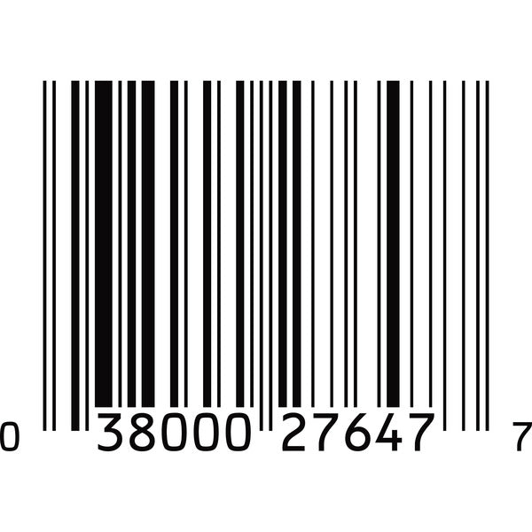 Barcode with a series of numbers below it on a white background