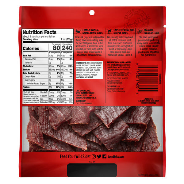 Jack Link's Beef Jerky, Teriyaki, Meat Snacks