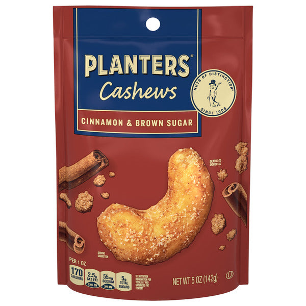 Planters Cashew Cinnamon Brown Sugar 5oz. Bag, 5 OZ