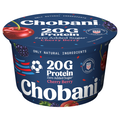 Chobani 20G Protein Cherry Berry yogurt container on a white background