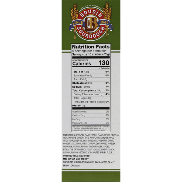 Boudin Crackers, Garlic & Chive, Twice Baked