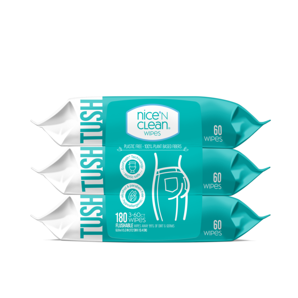 Nice N CLEAN Flushable Moist Wipes Gentle Cleansing Personal Care