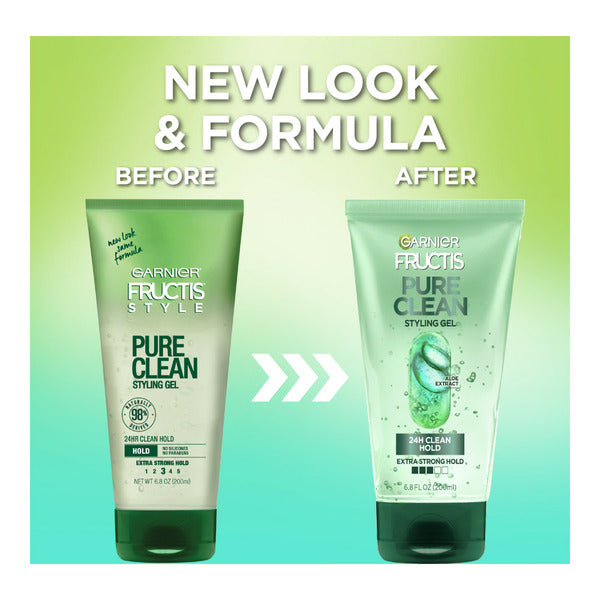 Garnier Pure Clean Styling Gel, Up to 24HR Clean Hold, Pure Clean Gel