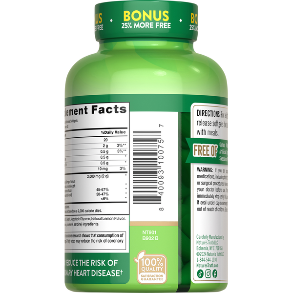 Nature's Truth Fish Oil Lemon Flavor Softgel