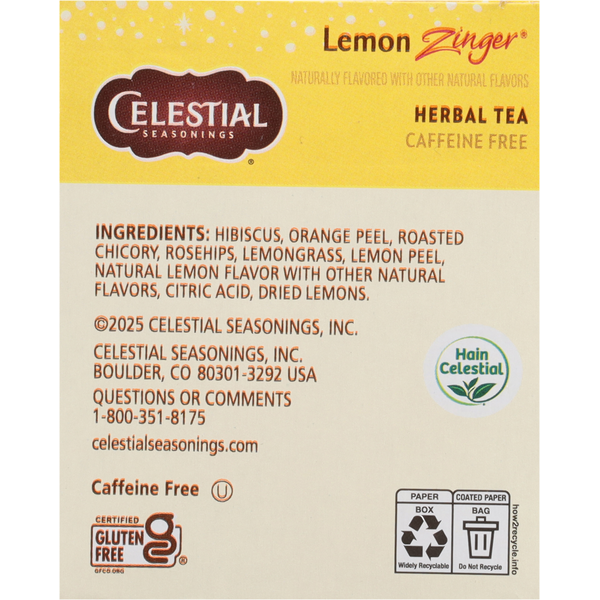 Celestial Seasonings Lemon Zinger Caffeine Free Herbal Tea