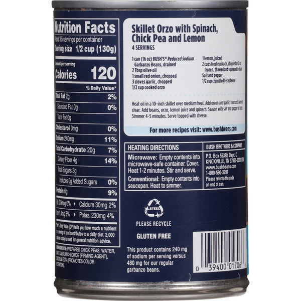 Bush's Best Reduced Sodium Chick Peas