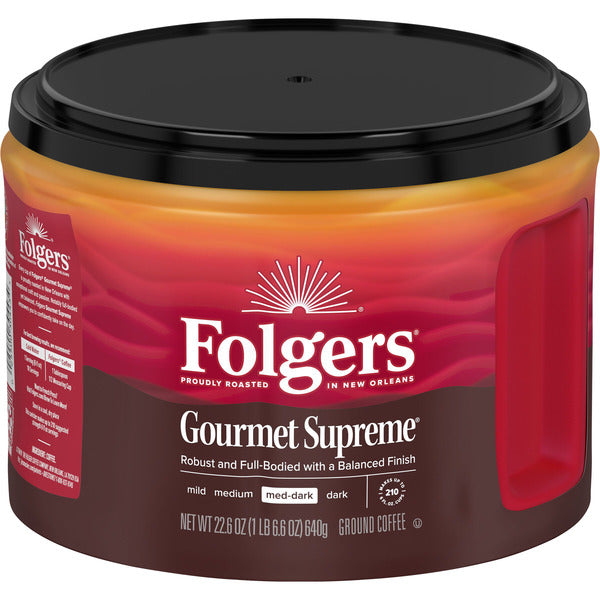 Folgers Gourmet Supreme Ground Coffee, Medium-Dark Roast