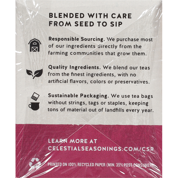 Celestial Seasonings Wellness Tea, Caffeine Free, Echinacea Immune Boost, Tea Bags