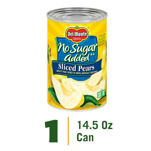Del Monte No Sugar Added Sliced Bartlett Pears, Canned Fruit