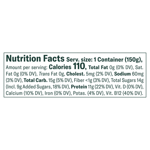 Nutrition facts label for a food product on a white background