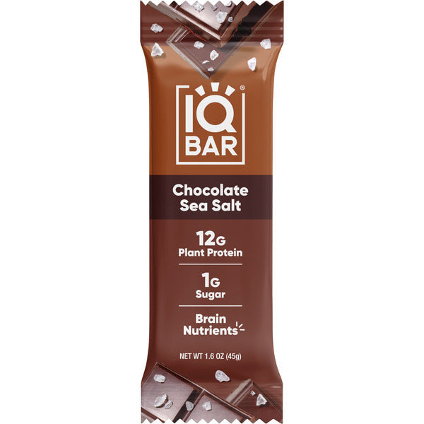 IQBAR Plant Protein Bars, Chocolate Sea Salt, High Fiber, Low Sugar