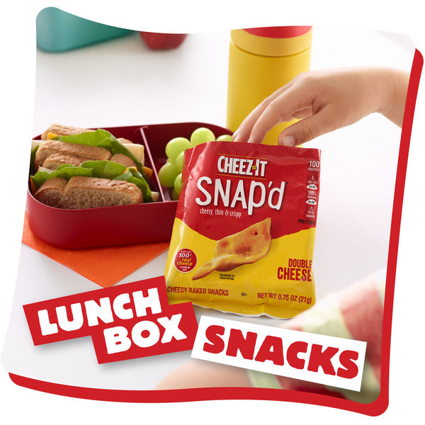 Cheez-It Snap'd Double Cheese Cracker Chips, Thin Crisps, 12 Packs