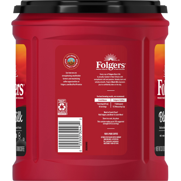 Folgers Coffee, Ground, Black Silk, Dark