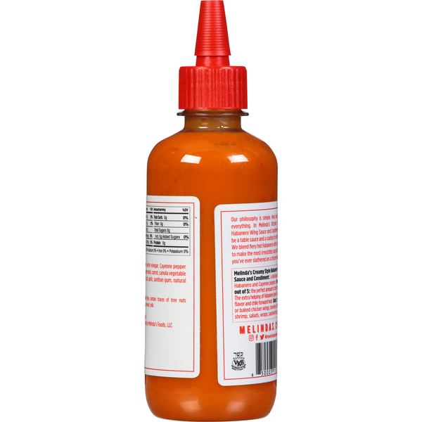 Melinda's Wing Sauce and Condiment, Habanero, Creamy Style