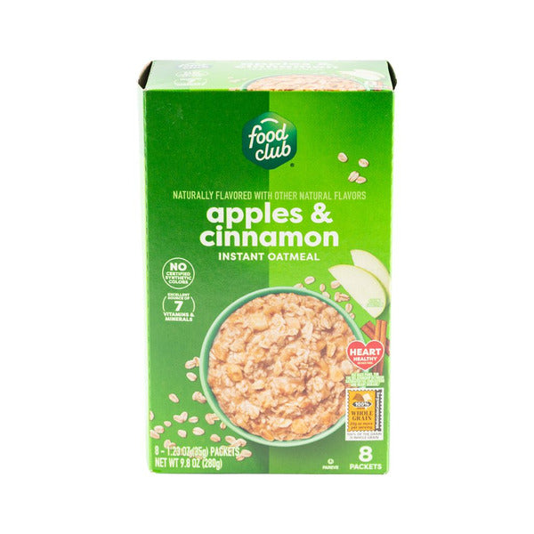 Food Club Apples & Cinnamon Instant Oatmeal