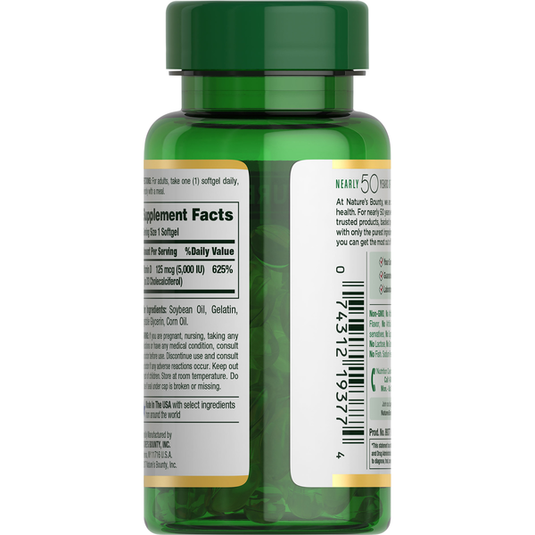 Nature's Bounty Vitamin D3 5000 Rapid Release Softgels
