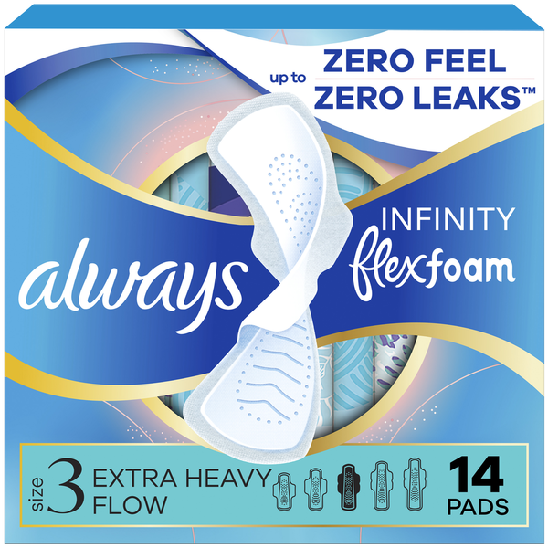 Always Infinity Extra Heavy Sanitary Pads with Wings Unscented