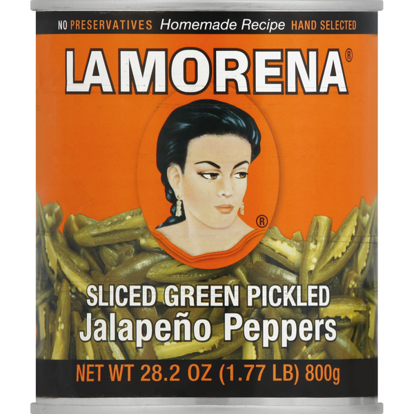 La Morena Jalapeno Peppers, Sliced Green Pickled