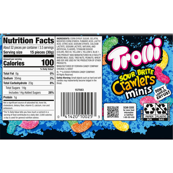 Trolli Gummi Candy, Sour Brite, Minis