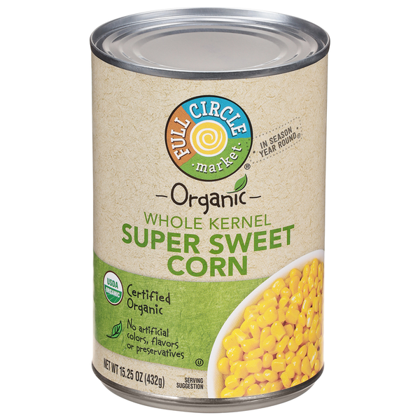 Full Circle Corn, Super Sweet, Whole Kernel