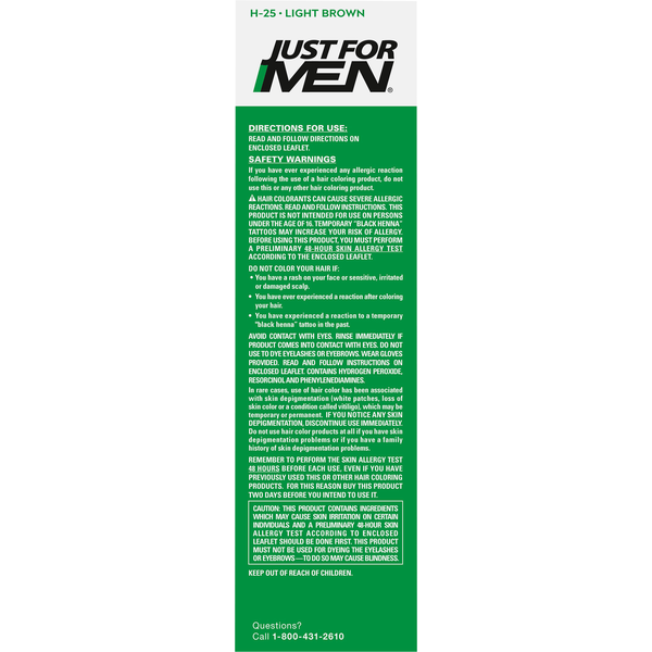 Just For Men Haircolor Kit, Shampoo-in Color, Light Brown H-25