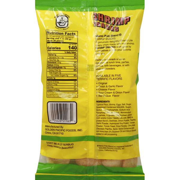 Marco Polo Shrimp Snacks, Onion & Garlic