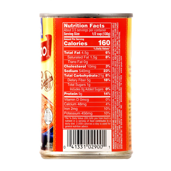 Goya Refried Beans, with Chorizo