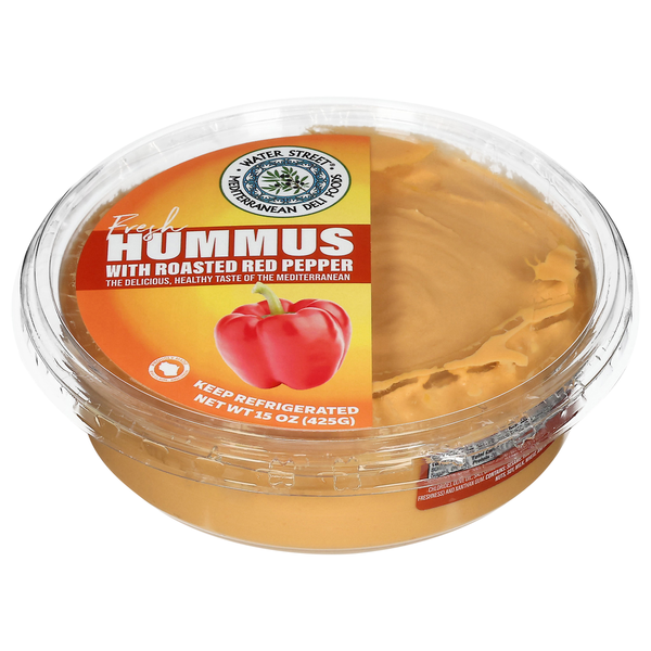 Water Street Deli Hummus, with Roasted Red Pepper, Fresh