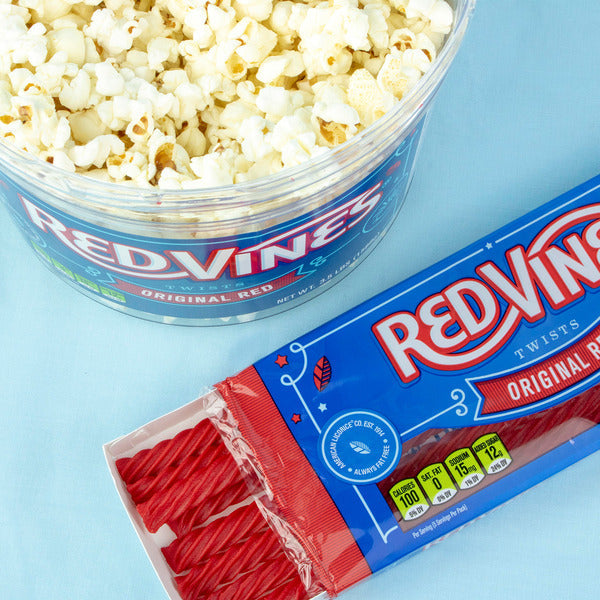 Red Vines Twists, Original Red Chewy Licorice Candy, Movie Tray