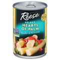 Can of Reese Select Hearts of Palm on a white background. Reese Select Hearts of Palm tender and delicious Non GMO Project Certified Reese company quality since 1947.