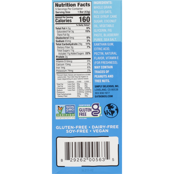 Bobo's Blueberry Fig Oat Bars
