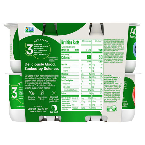 Activia Probiotic Blended Lowfat Yogurt Strawberry & Blueberry