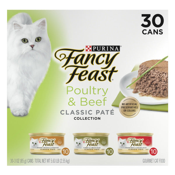 Purina Fancy Feast Poultry and Beef Feast Classic Pate Collection Grain Free Wet Cat Food