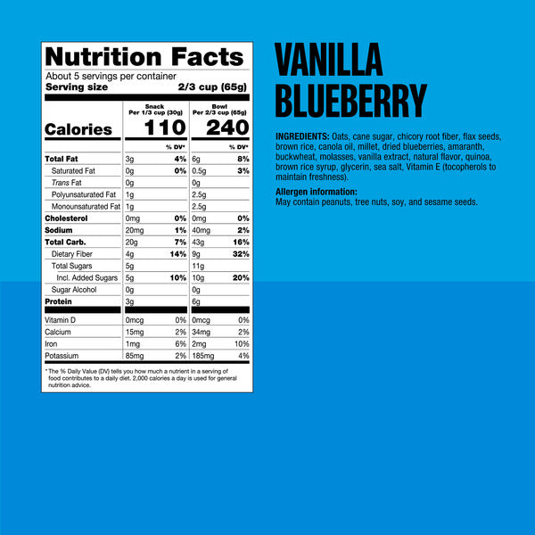 KIND Healthy Grains Clusters Vanilla Blueberry Granola with Flax Seeds