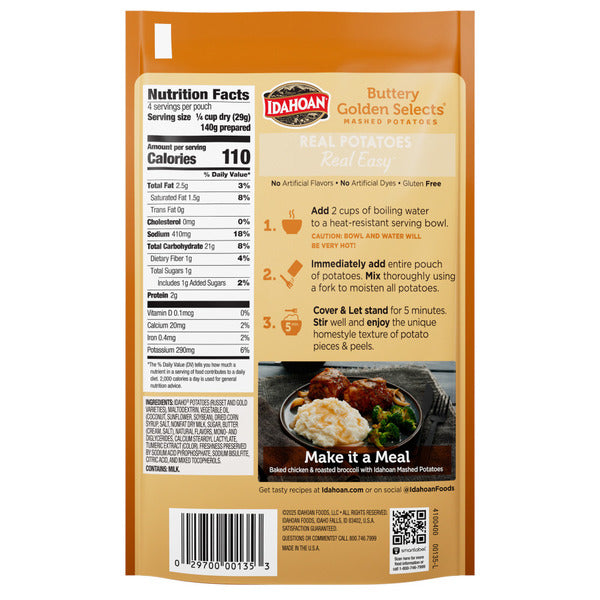 Idahoan® Buttery Golden Selects® Mashed Potatoes