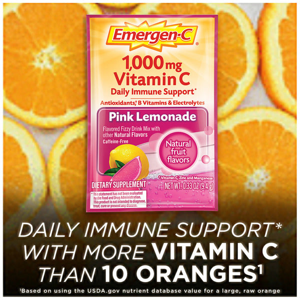 Emergen-C Vitamin C Fizzy Drink Mix Pink Lemonade