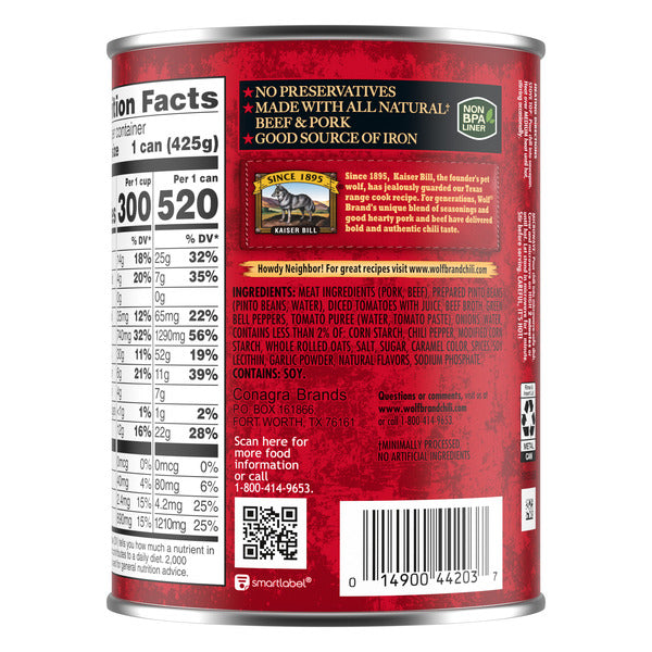 Wolf Brand Chili Homestyle Chili With Beans