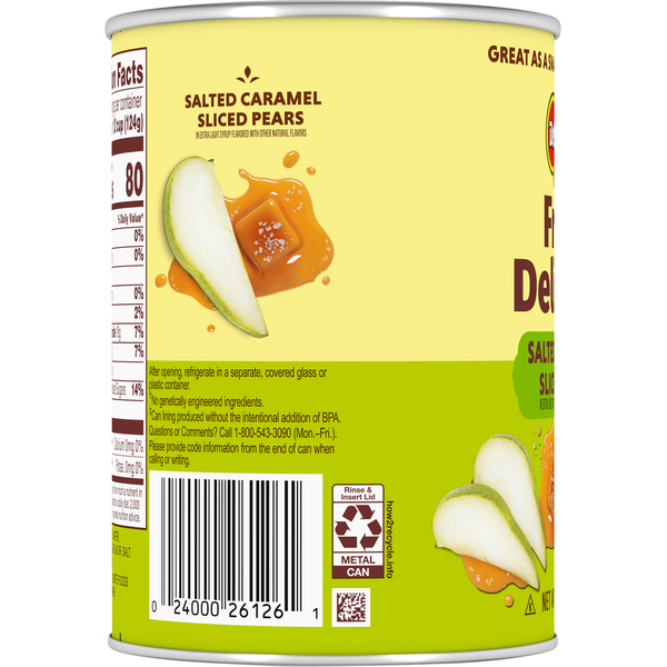 Del Monte Salted Caramel Sliced Pears in Extra Light Syrup