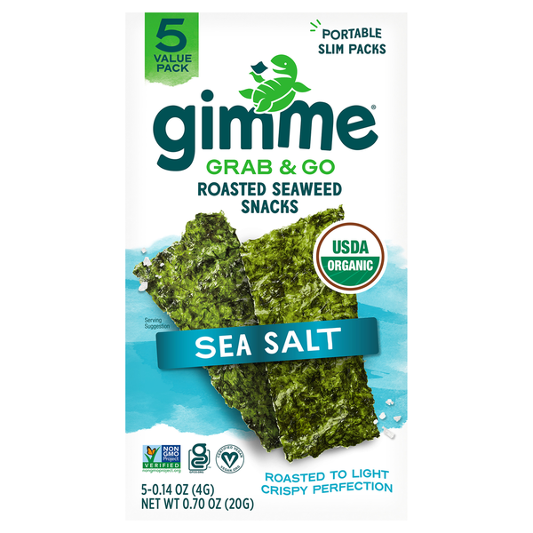 gimMe Grab & Go Roasted Sea Salt Seaweed Snacks Value Pack