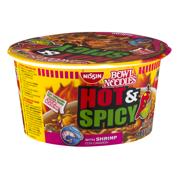 Nissin Hot & Spicy with Shrimp Ramen Noodle Soup