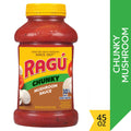 Ragu Chunky Super Chunky Mushroom Pasta Sauce with Hearty Mushrooms, Diced Tomatoes, 45 oz
