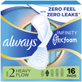 Always Infinity FlexFoam Size 2 Heavy Flow Sanitary Pads with Wings Unscented