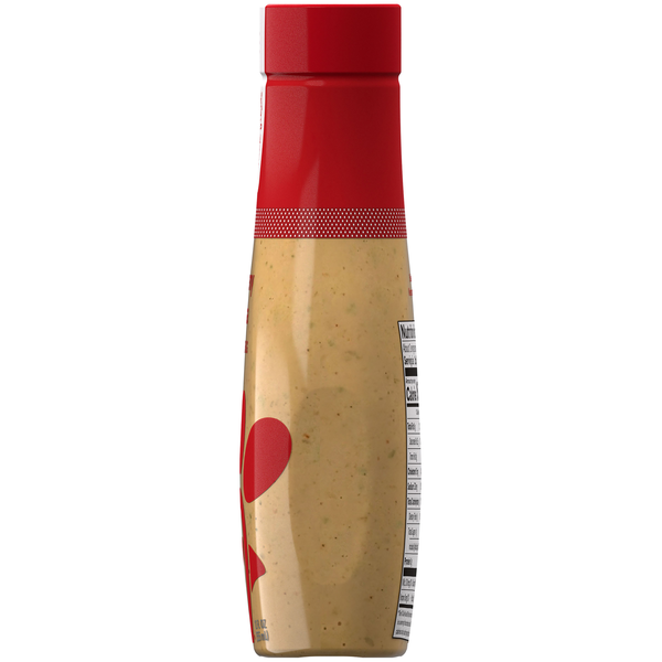 Chick-fil-A Creamy Salsa Dressing side view, 12 fl oz squeeze bottle with signature red cap, creamy salsa salad dressing, zesty Tex-Mex dressing, Southwest style condiment, spicy creamy dipping sauce, chicken dipping sauce, taco salad dressing, burrito bowl sauce, burger sauce, sandwich spread, wrap dressing, salad topper, mayonnaise-based salsa dressing, flavorful restaurant-inspired sauce, grocery pantry staple, easy-squeeze bottle, premium refrigerated dressing, isolated on white background.