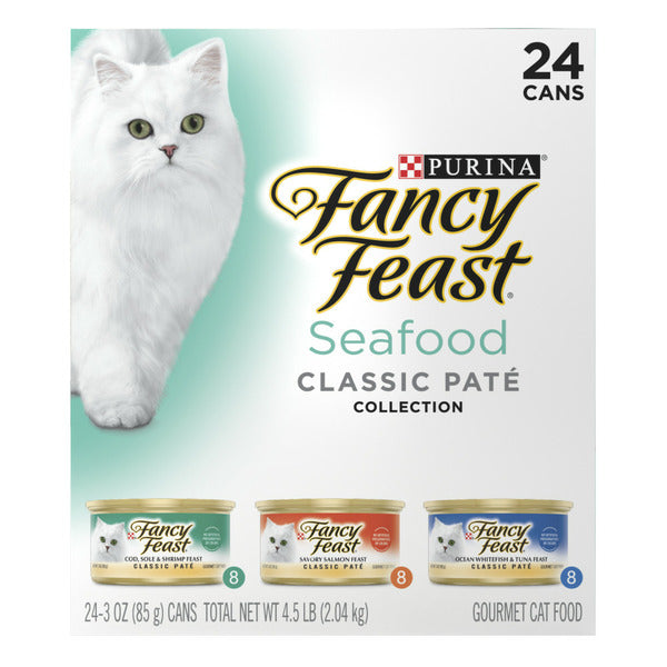 Purina Fancy Feast Seafood Classic Pate Collection Grain Free Wet Cat Food