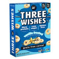 Three Wishes Vanilla Frosted Grain Free Cereal box featuring blue packaging with vanilla cereal pieces, gluten-free branding, high-protein claims, and front-facing product design.